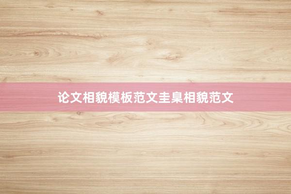 论文相貌模板范文圭臬相貌范文
