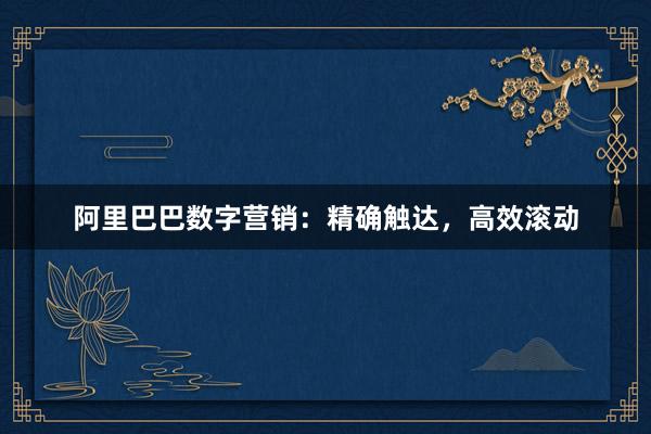 阿里巴巴数字营销：精确触达，高效滚动